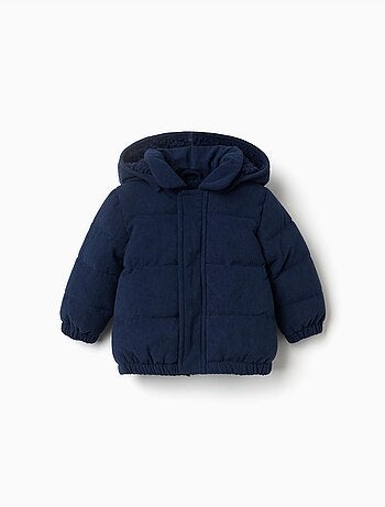 Doudoune en velours côtelé avec capuche amovible