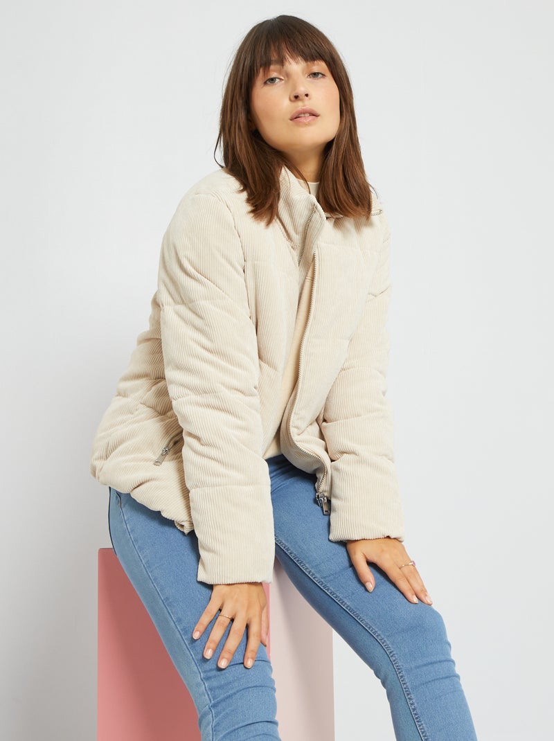Doudoune en velours 'JDY' beige - Kiabi