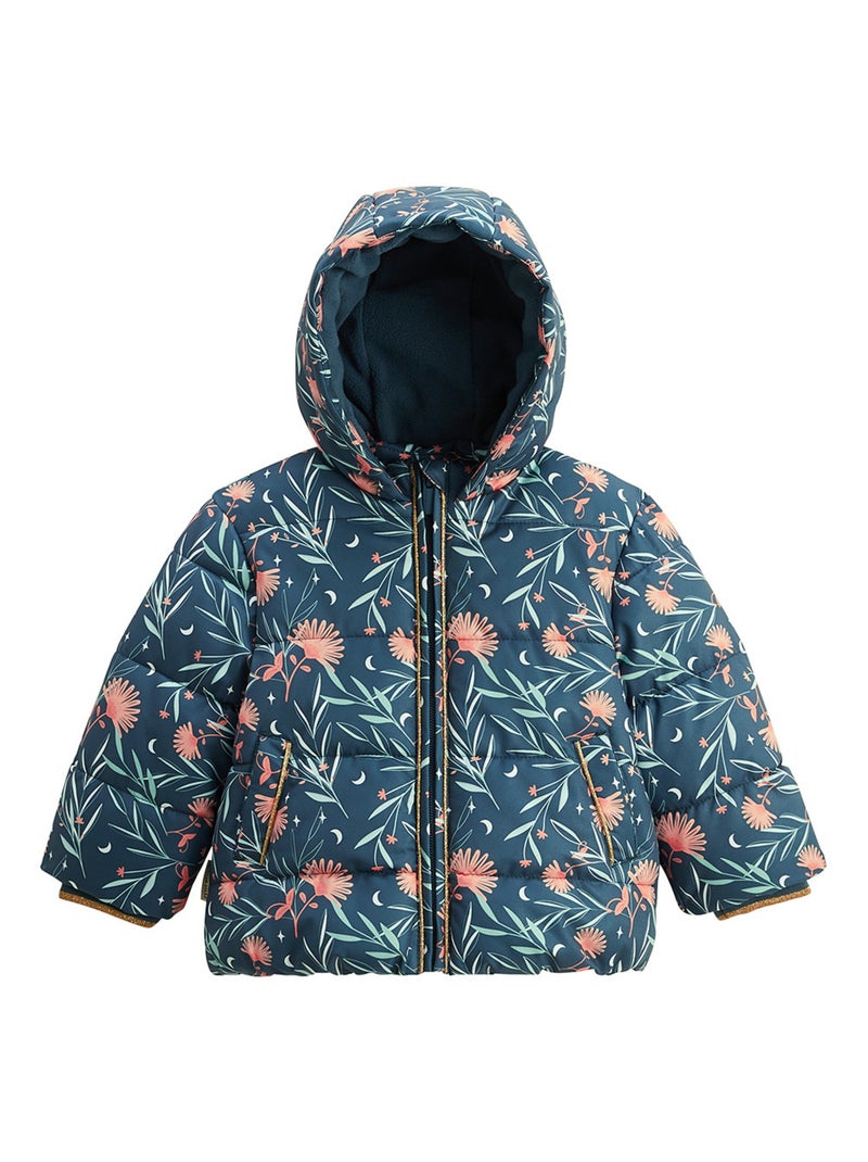 Doudoune enfant imperméable doublé polaire avec capuche Dina Bleu - Kiabi
