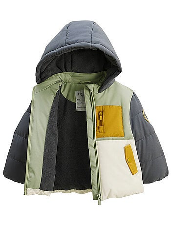 Doudoune enfant imperméable doublée polaire avec capuche Boavista