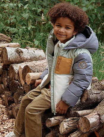 Doudoune enfant imperméable doublée polaire avec capuche Boavista