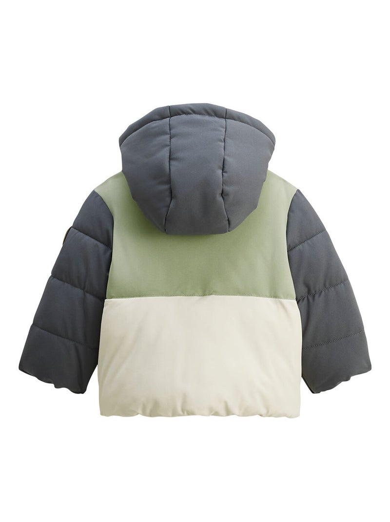 Doudoune enfant imperméable doublée polaire avec capuche Boavista Kaki - Kiabi