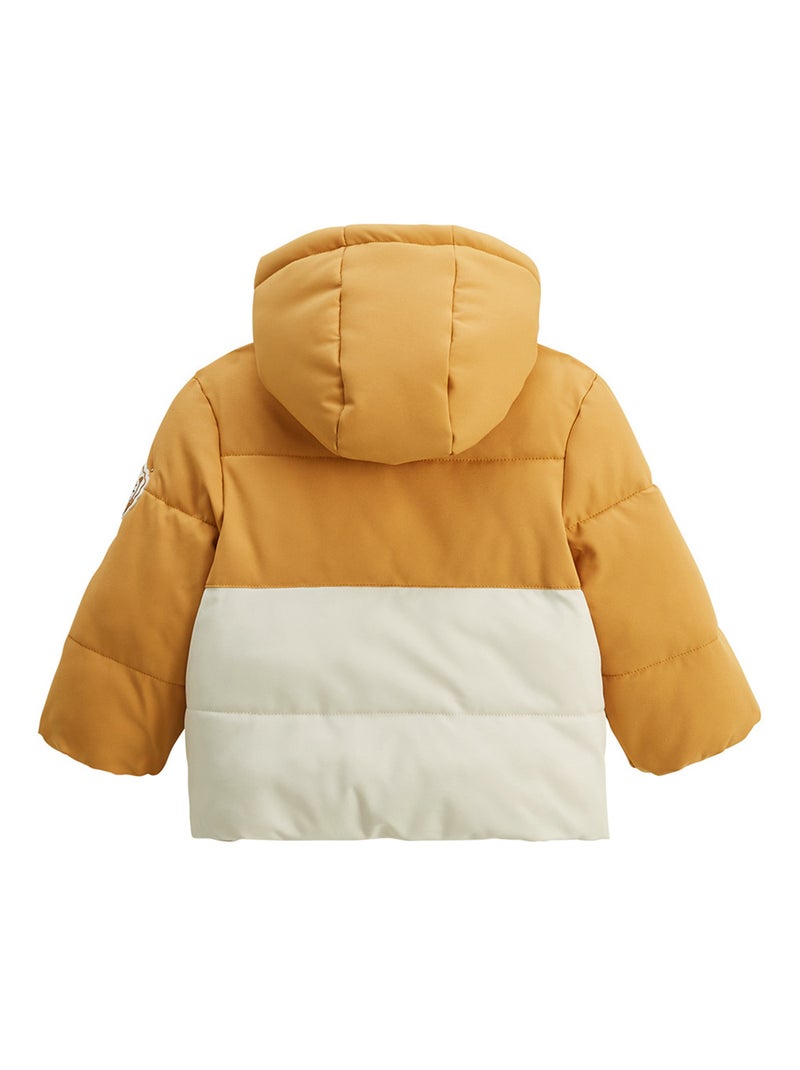 Doudoune enfant imperméable doublée polaire avec capuche Charly Camel - Kiabi
