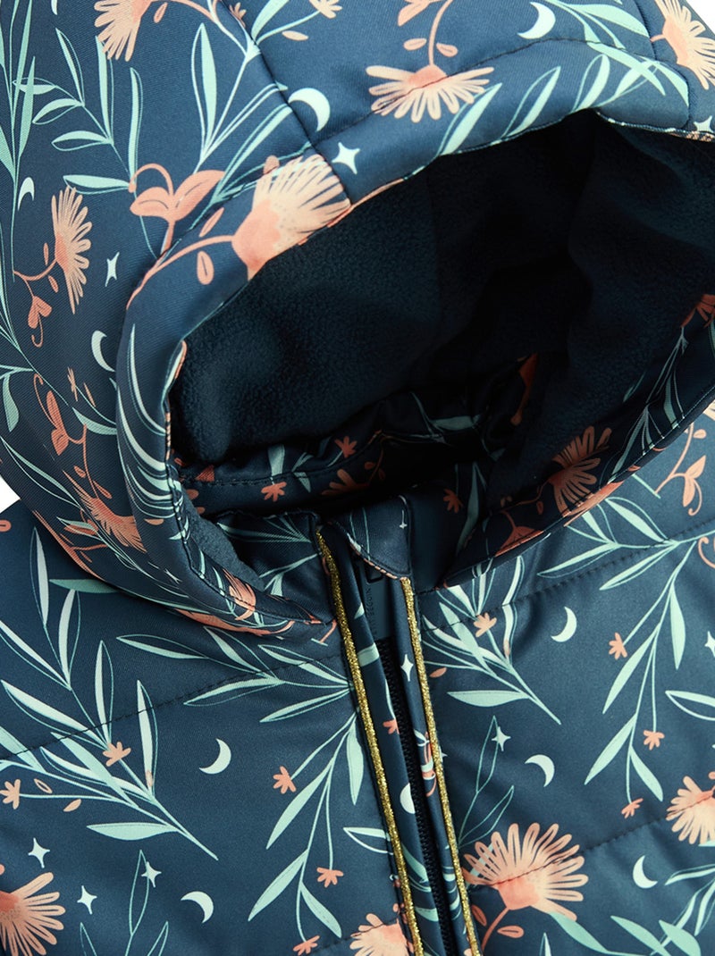 Doudoune enfant imperméable doublée polaire avec capuche Dina Bleu - Kiabi