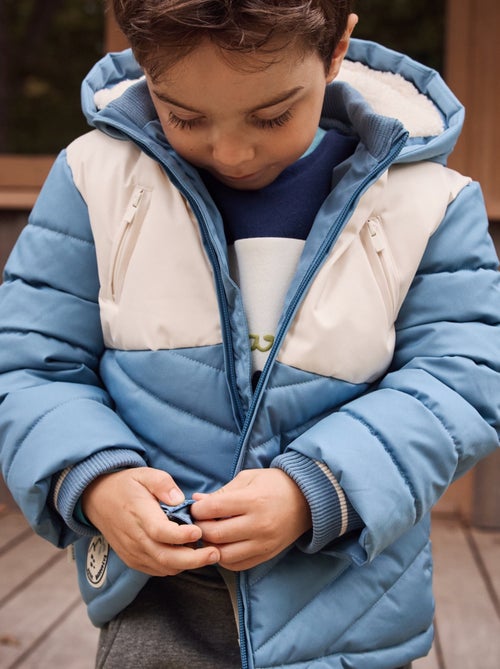 Doudoune enfant imperméable doublée polaire avec capuche Tao - Kiabi