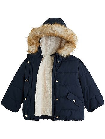 Doudoune enfant imperméable doublée sherpa avec capuche adèle