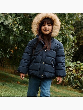 Doudoune enfant imperméable doublée sherpa avec capuche adèle
