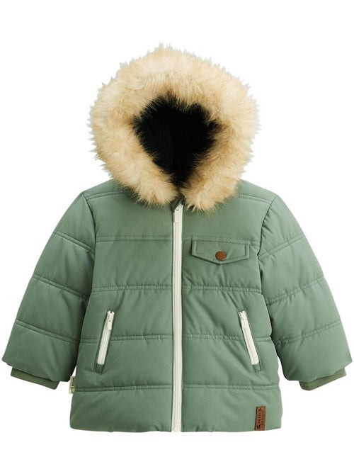 Doudoune enfant imperméable doublée sherpa avec capuche Anouk - Kiabi