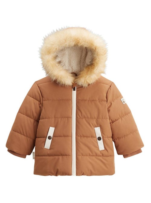 Doudoune enfant imperméable doublée sherpa avec capuche Chincha - Kiabi