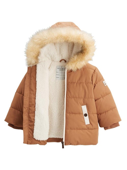 Doudoune enfant imperméable doublée sherpa avec capuche Chincha - Kiabi