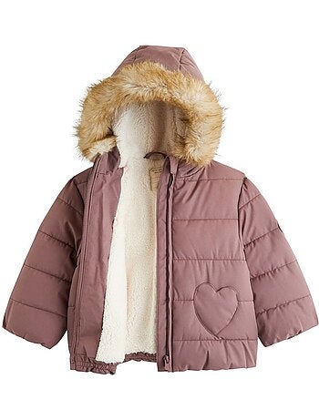 Doudoune enfant imperméable doublée sherpa avec capuche chloé