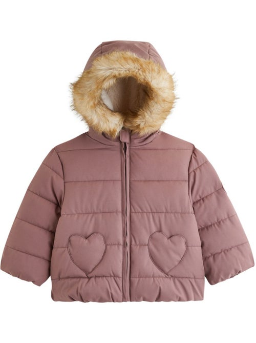 Doudoune enfant imperméable doublée sherpa avec capuche chloé - Kiabi