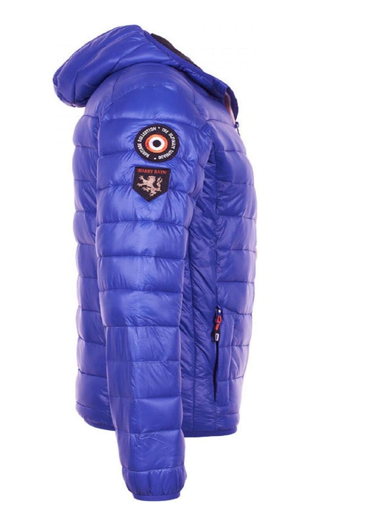 Doudoune fine à capuche   COMAIN - HARRY KAYN Bleu - Kiabi