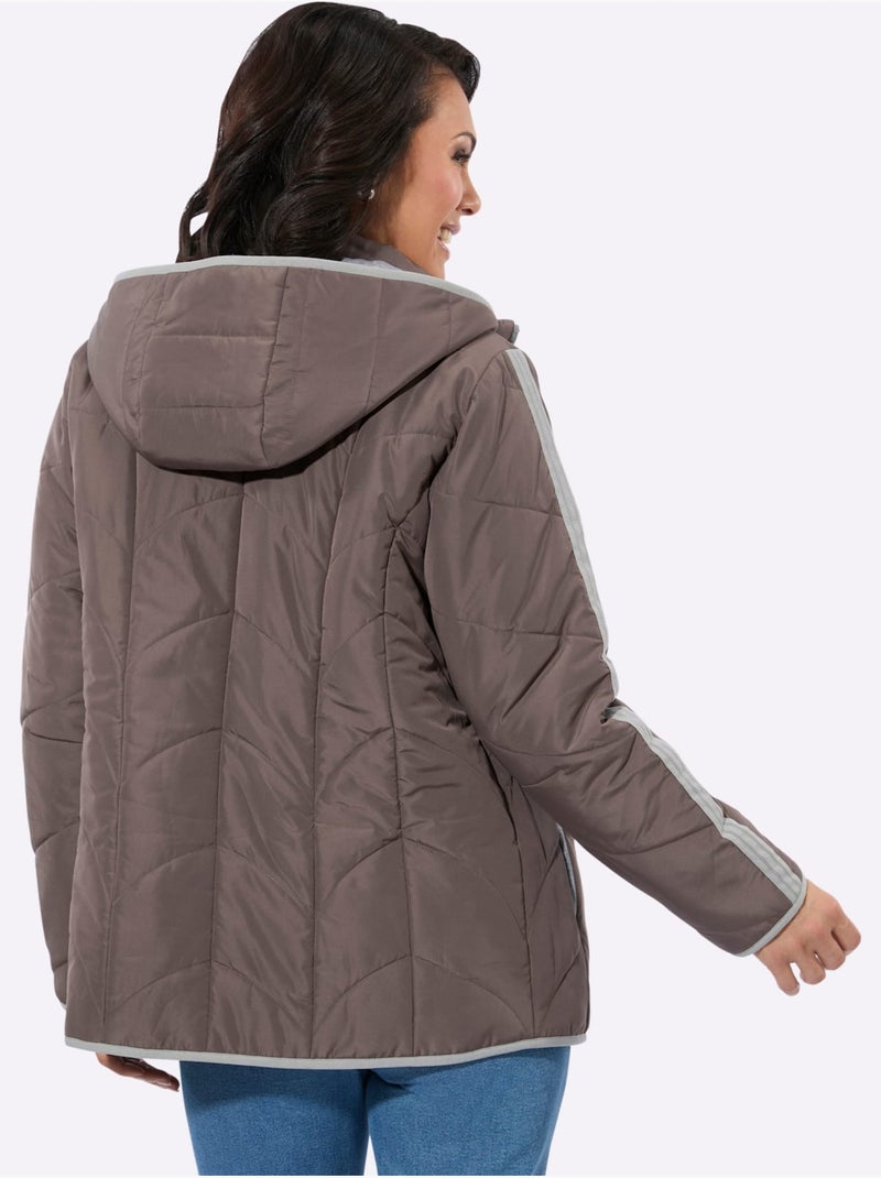 Doudoune Finitions Très Contrastées - Taille Standard - Witt Gris taupe - Kiabi