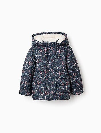 Doudoune Florale avec Capuche Amovible