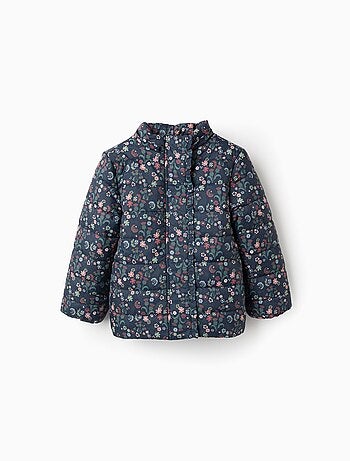 Doudoune Florale avec Capuche Amovible