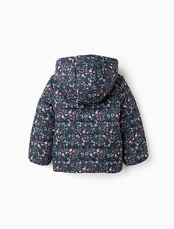 Doudoune Florale avec Capuche Amovible