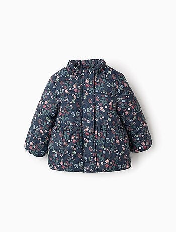 Doudoune Florale avec Capuche Amovible