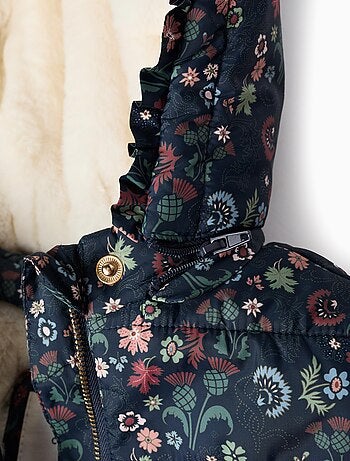 Doudoune Florale avec Capuche Amovible