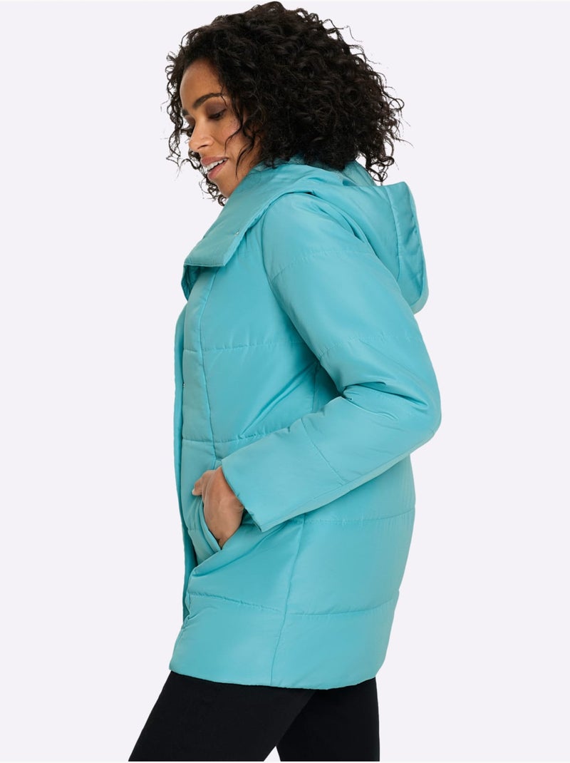 Doudoune Glissière Sous Patte De Boutonnage Pression - Taille Standard - Moda Vilona Bleu encre - Kiabi