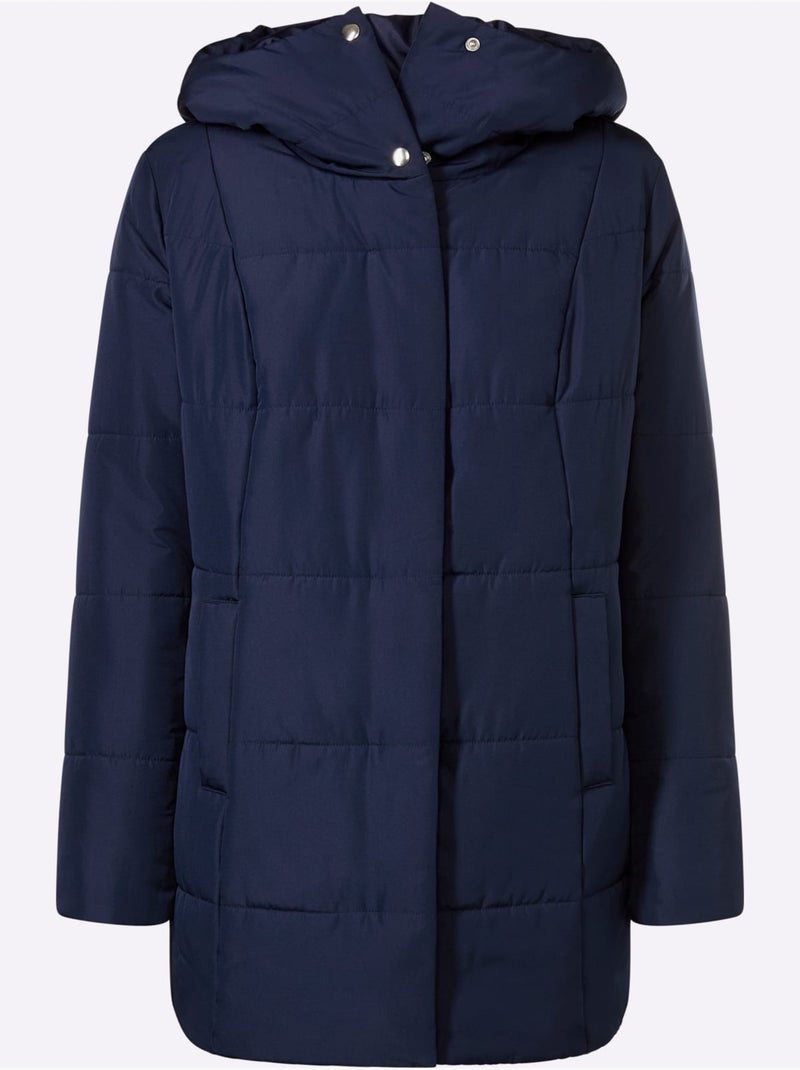 Doudoune Glissière Sous Patte De Boutonnage Pression - Taille Standard - Moda Vilona Bleu marine - Kiabi