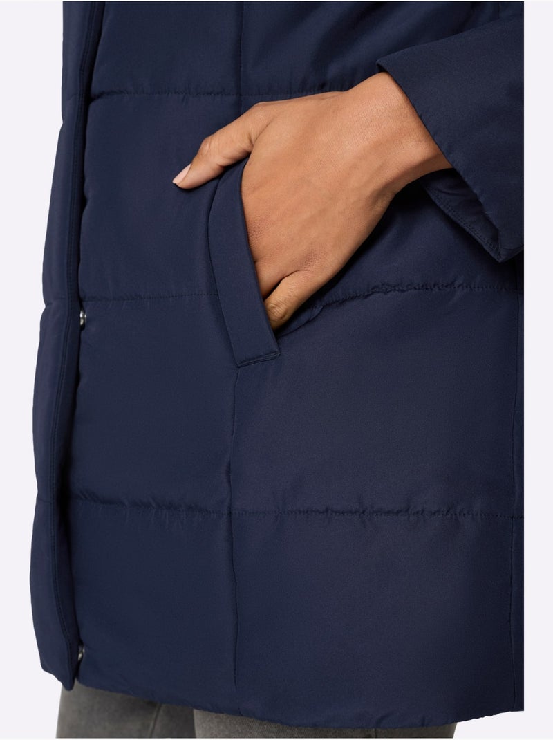 Doudoune Glissière Sous Patte De Boutonnage Pression - Taille Standard - Moda Vilona Bleu marine - Kiabi