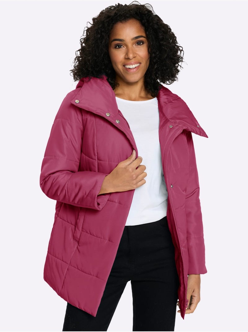 Doudoune glissière sous patte de boutonnage pression - taille standard - moda vilona Mauve - Kiabi