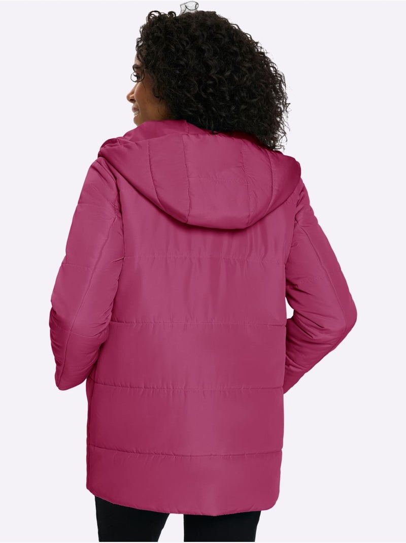 Doudoune glissière sous patte de boutonnage pression - taille standard - moda vilona Mauve - Kiabi