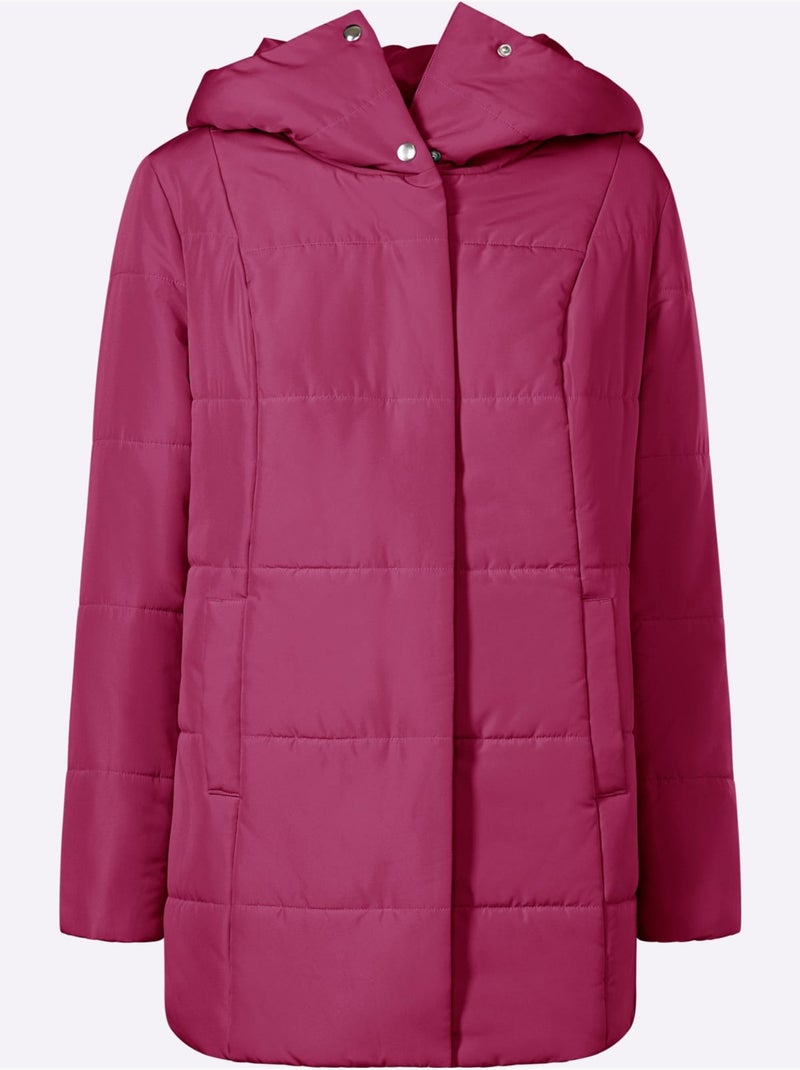 Doudoune glissière sous patte de boutonnage pression - taille standard - moda vilona Mauve - Kiabi