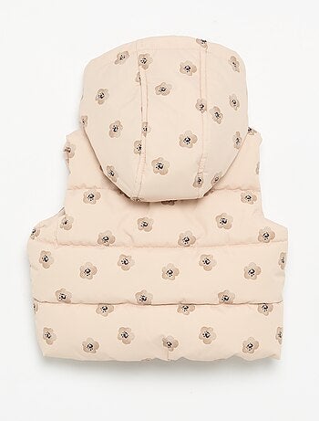Doudoune imprimée à capuche sans manches