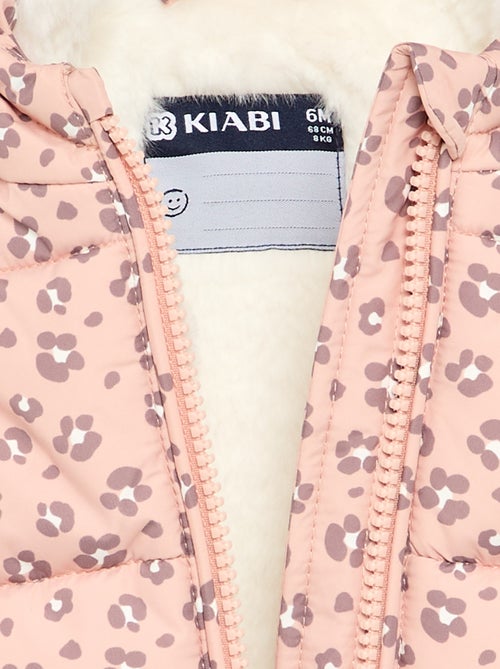 Doudoune imprimée à capuche sans manches - Kiabi