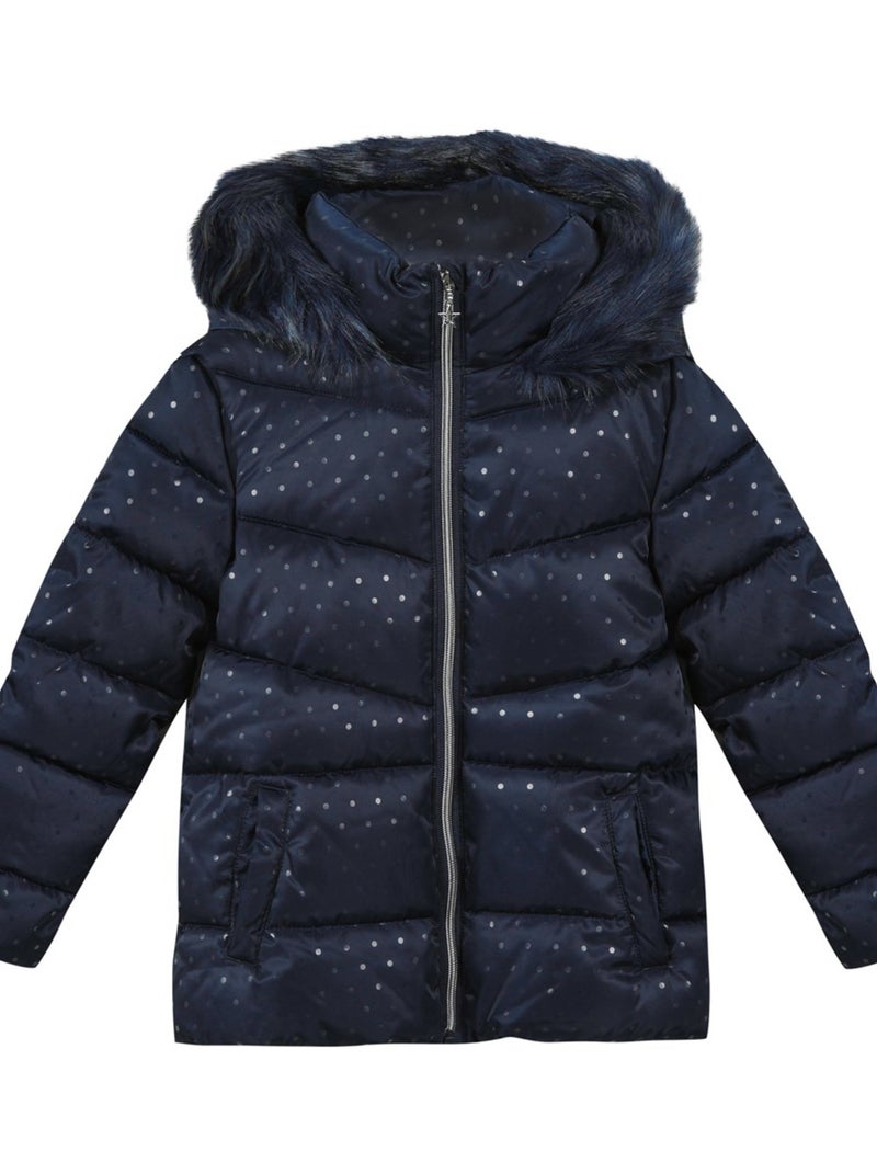 Doudoune Imprimée À Pois Avec Capuche 'miniman' Bleu marine - Kiabi
