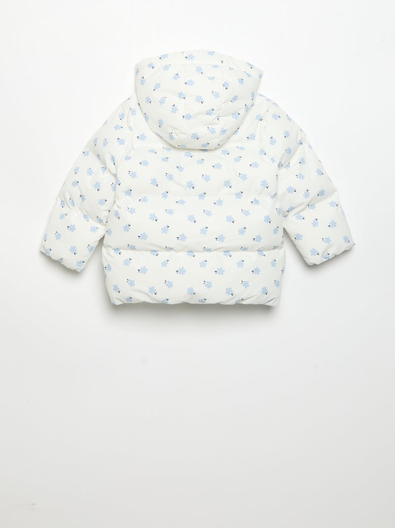 Doudoune imprimée matelassée à capuche Bleu - Kiabi