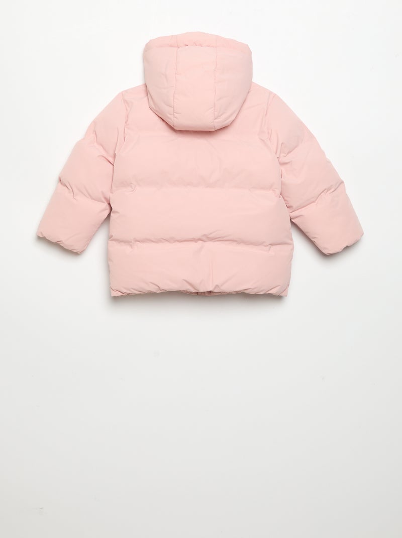 Doudoune imprimée matelassée à capuche Rose - Kiabi