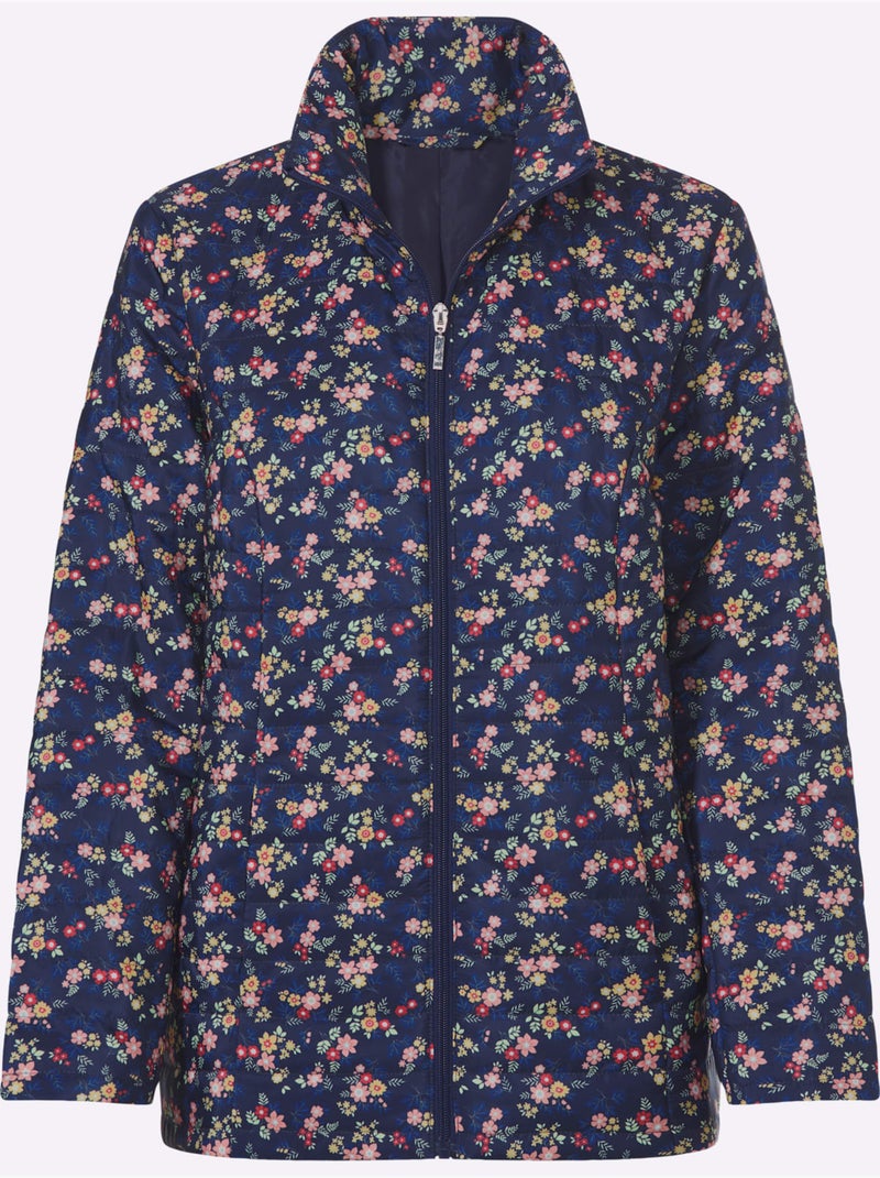 Doudoune Joli Motif Floral - Taille Standard - Moda Vilona Bleu Rouge - Kiabi