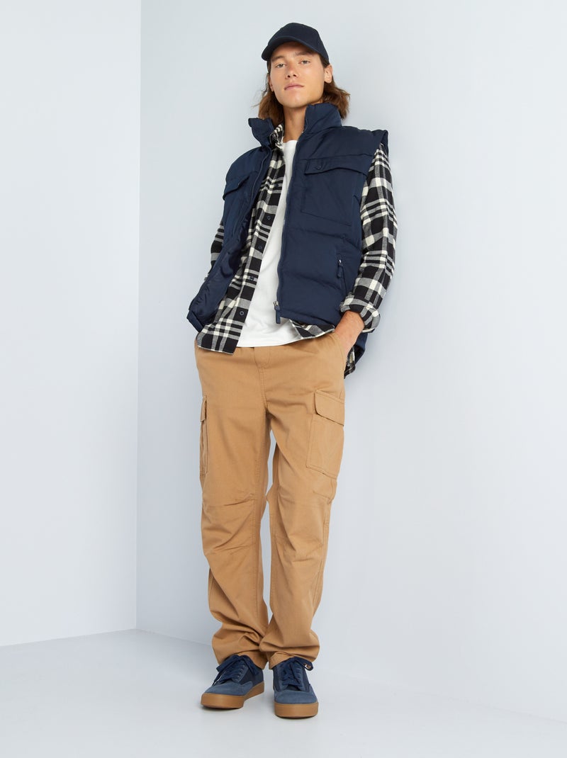 Doudoune large sans manches bleu marine - Kiabi
