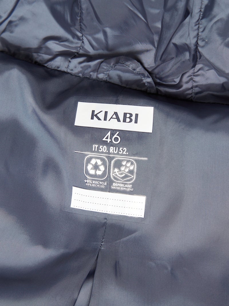 Doudoune légère à capuche Gris bleu - Kiabi
