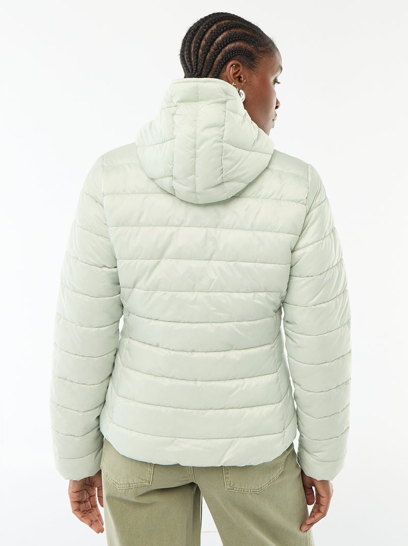 Doudoune légère à capuche unie Bleu - Kiabi