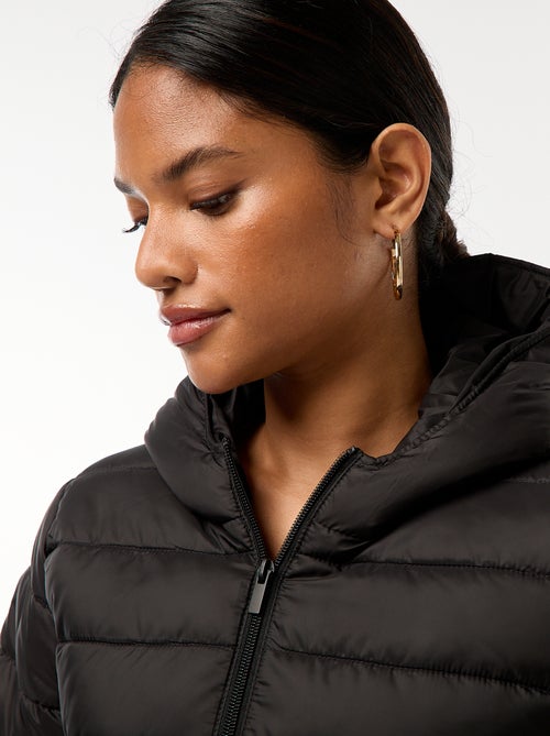 Doudoune légère à capuche unie - Kiabi