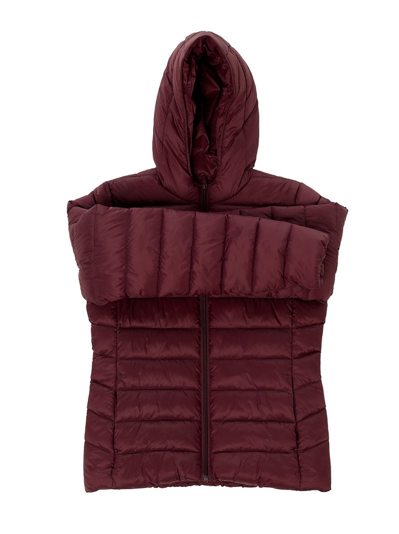 Doudoune légère à capuche unie Rouge - Kiabi