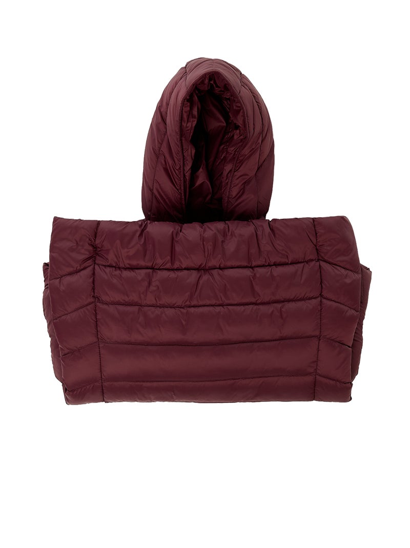 Doudoune légère à capuche unie Rouge - Kiabi