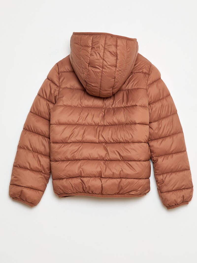 Doudoune légère avec capuche Marron - Kiabi