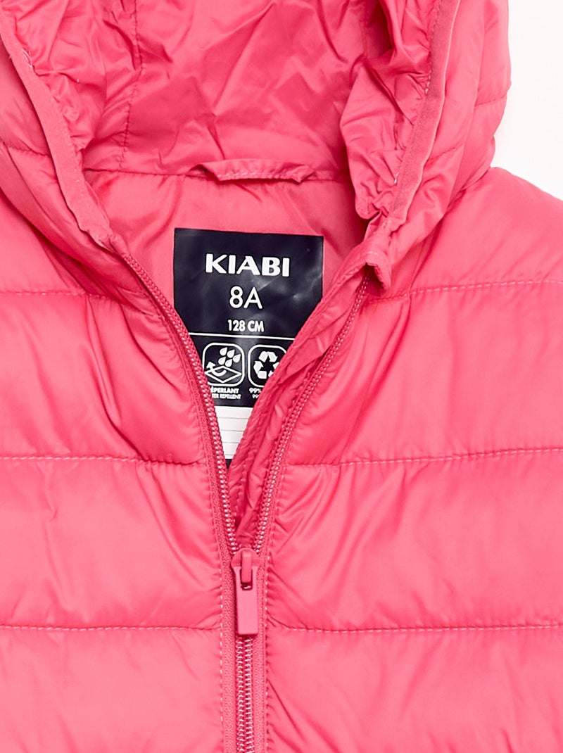 Doudoune légère avec capuche Rose - Kiabi