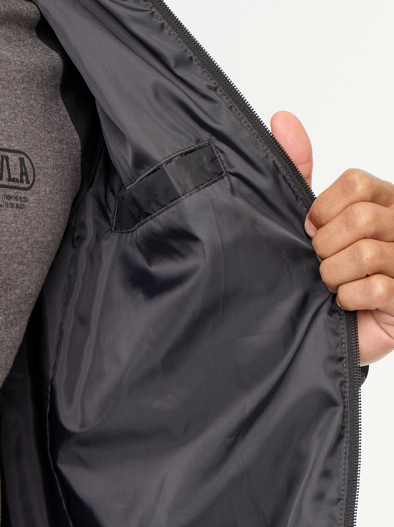 Doudoune légère avec ouverture zippée Noir - Kiabi