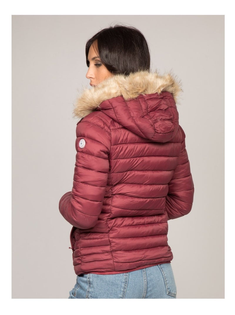 Doudoune légère capuche amovible UBAYE Bordeaux - Kiabi