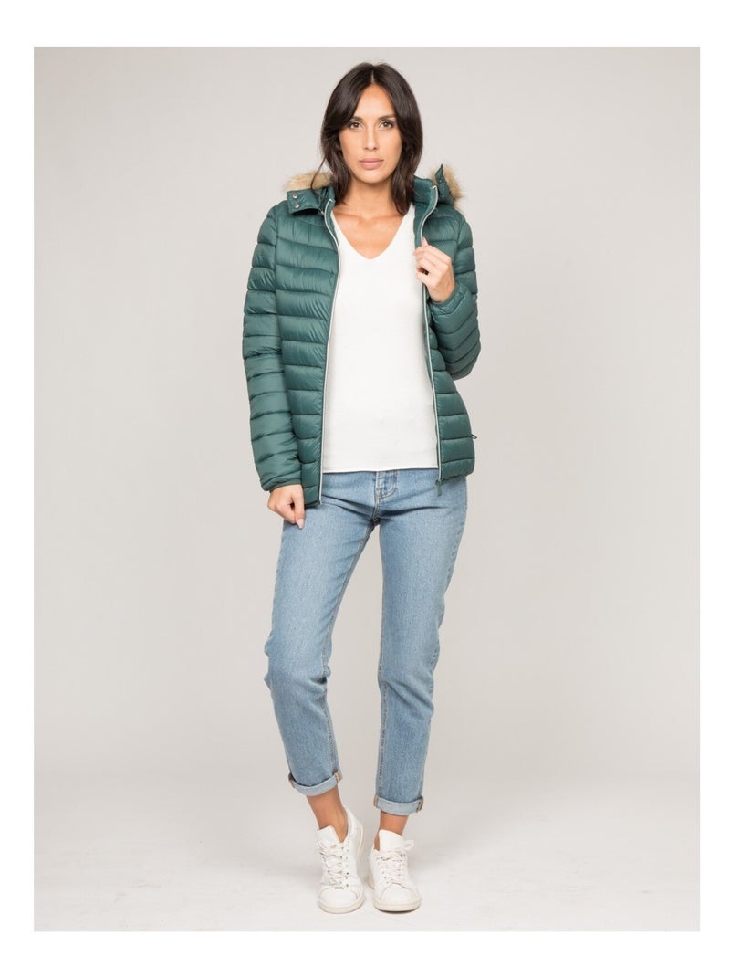 Doudoune légère capuche amovible UBAYE Vert - Kiabi