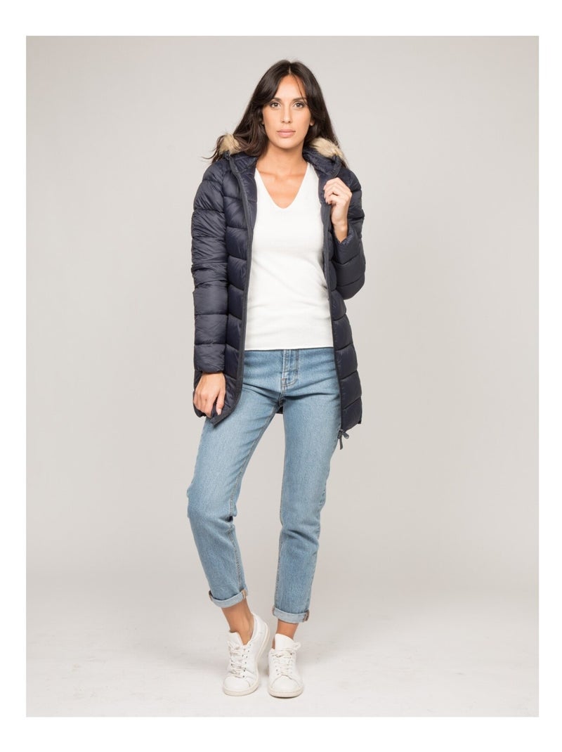 Doudoune légère capuche UBEXY Bleu marine - Kiabi