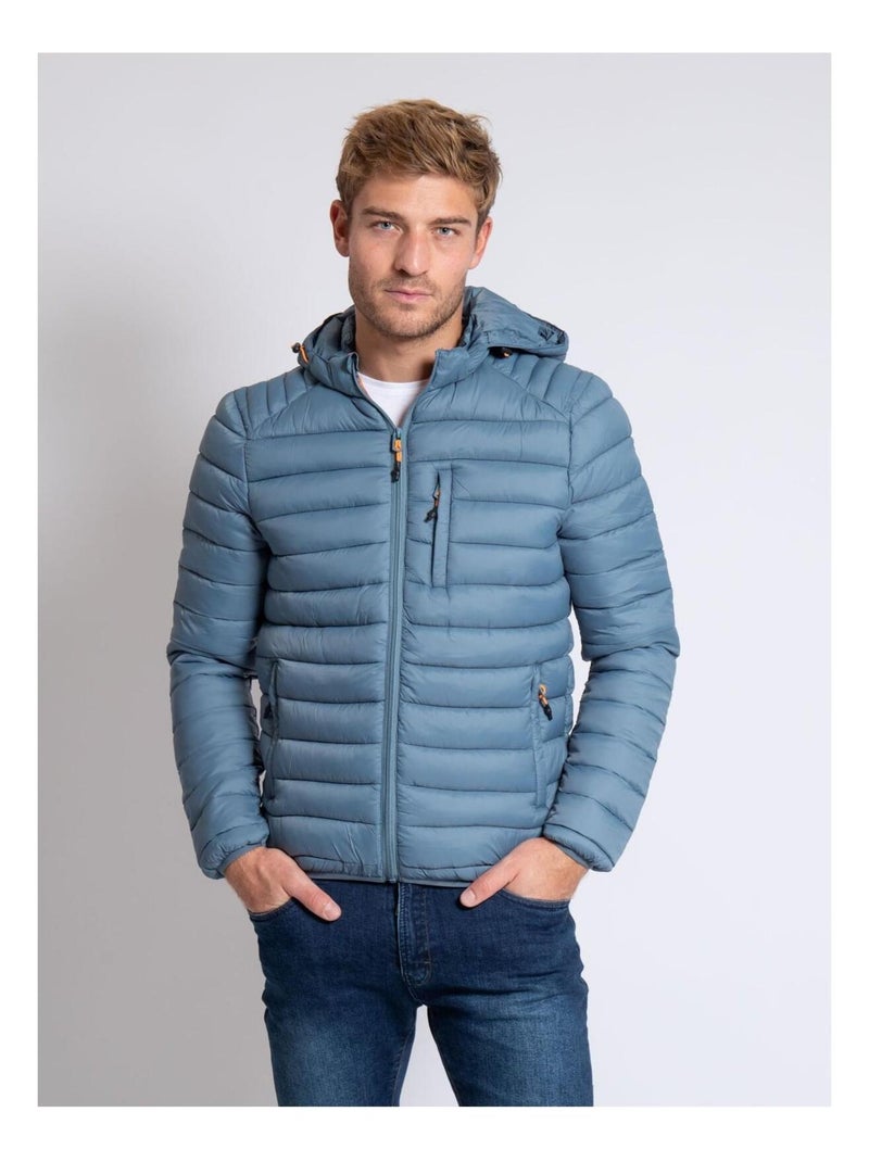 Doudoune légère capuche zegel Bleu ardoise - Kiabi