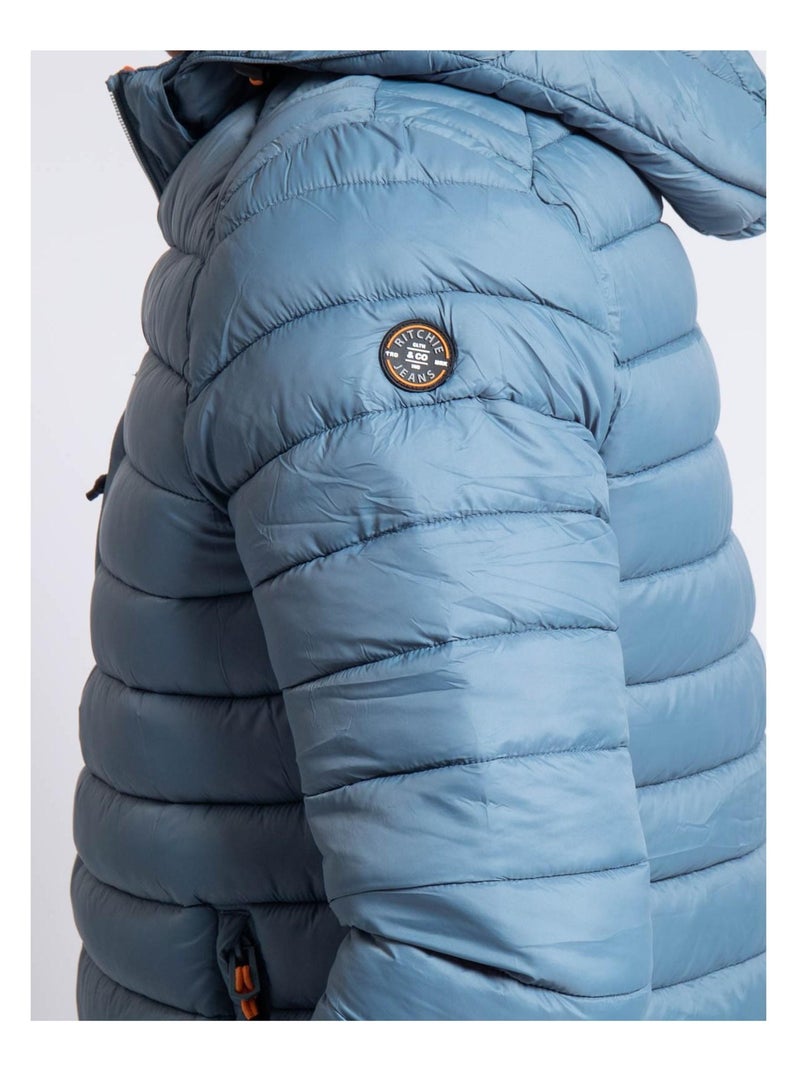 Doudoune légère capuche zegel Bleu ardoise - Kiabi