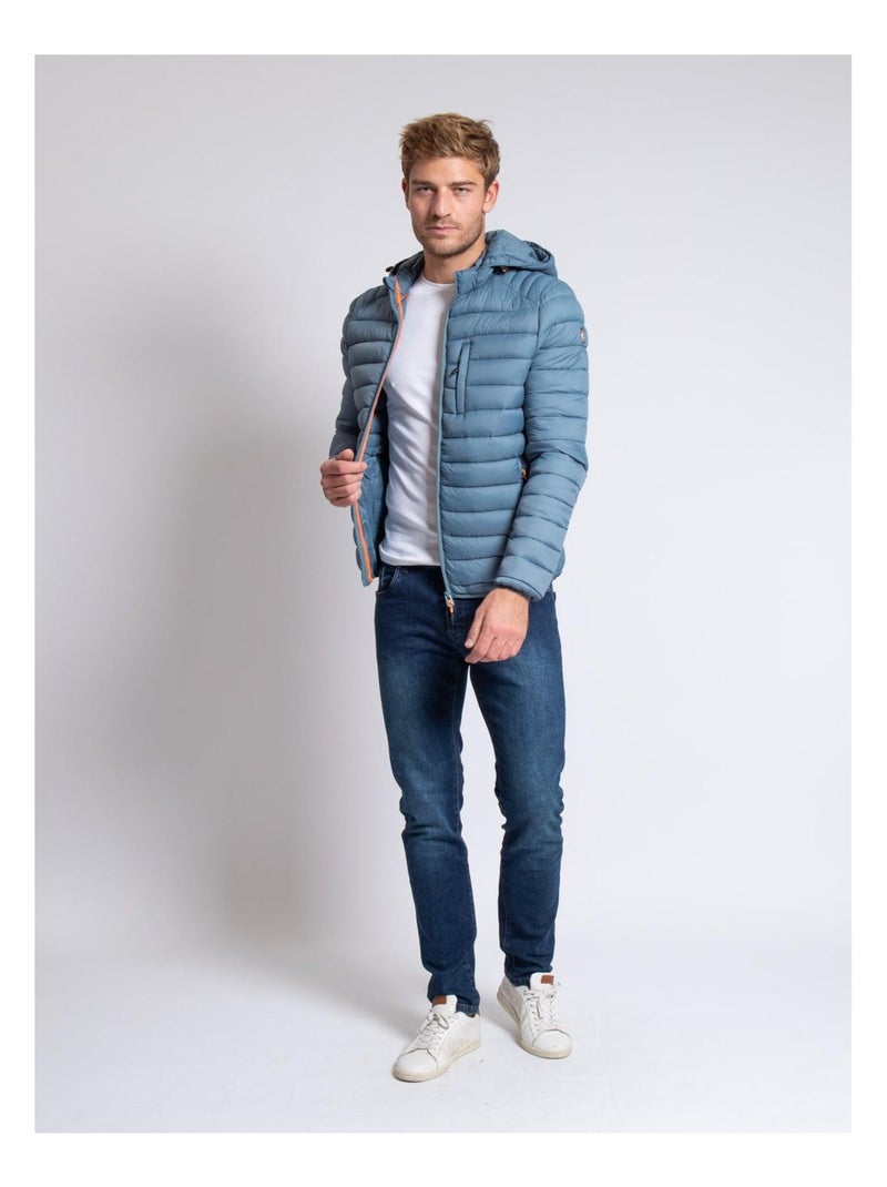 Doudoune légère capuche zegel Bleu ardoise - Kiabi